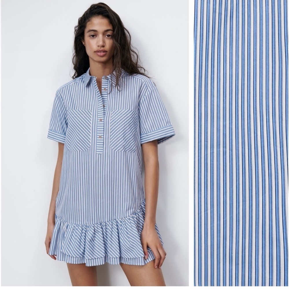 Zara pinstripe shirt dress